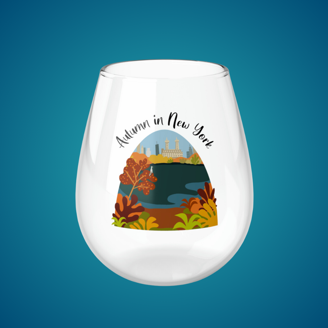 Stemless wine glass "Autumn in New York"