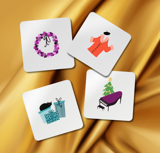 Cocktail coasters - "Marshmallow World"