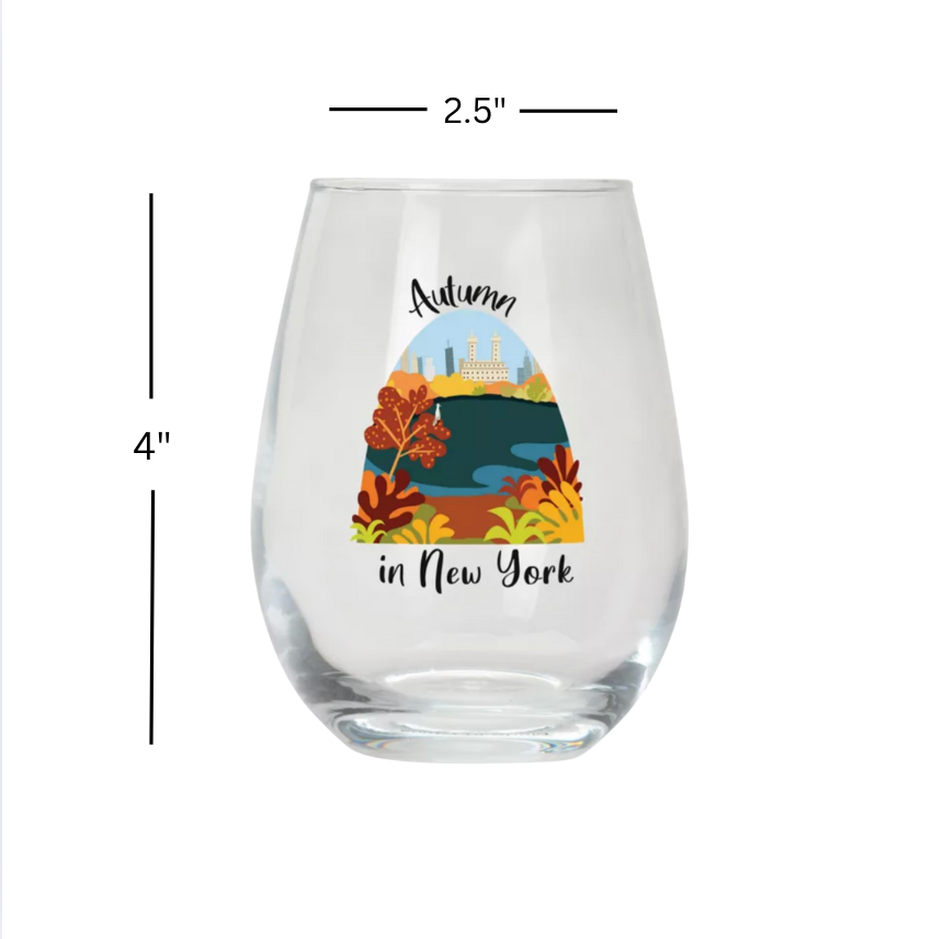 Stemless wine glass "Autumn in New York"