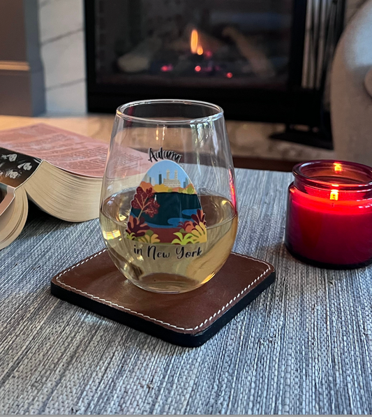 Stemless wine glass "Autumn in New York"
