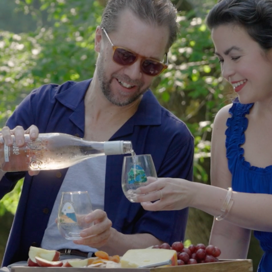 Stemless wine glass "Moonlight in Vermont"