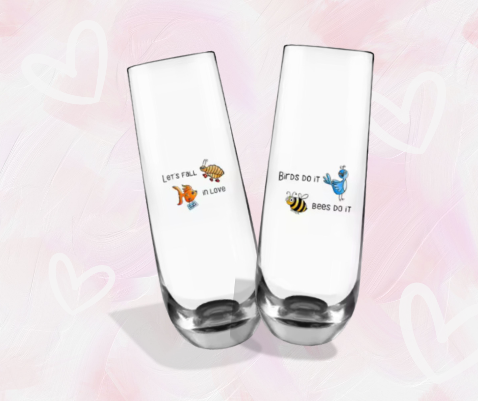 Stemless Champagne Glasses| "Let's Do It"