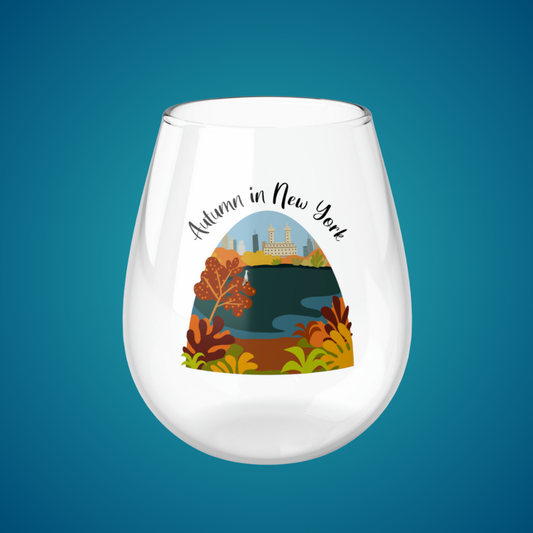 Stemless wine glass  "Autumn in New York"