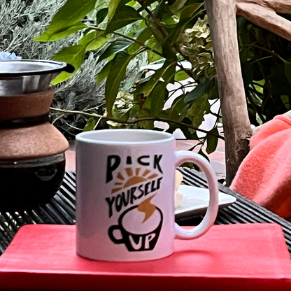 Pick Yourself Up Coffee Mug | Music-Inspired Ceramic Mug | Songbook Ink
