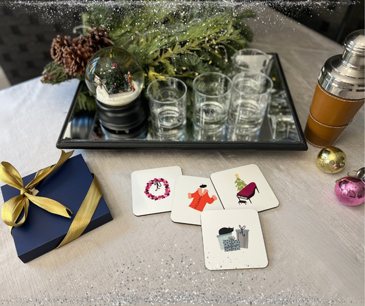 Cocktail coasters - "Marshmallow World"