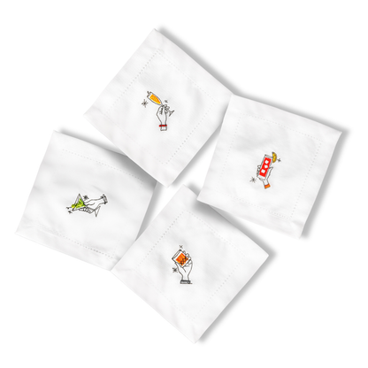 Songbook Ink Linen Cocktail Coasters, Set of 4 Fabric Coasters with Music Download of "Ain't We Got Fun"