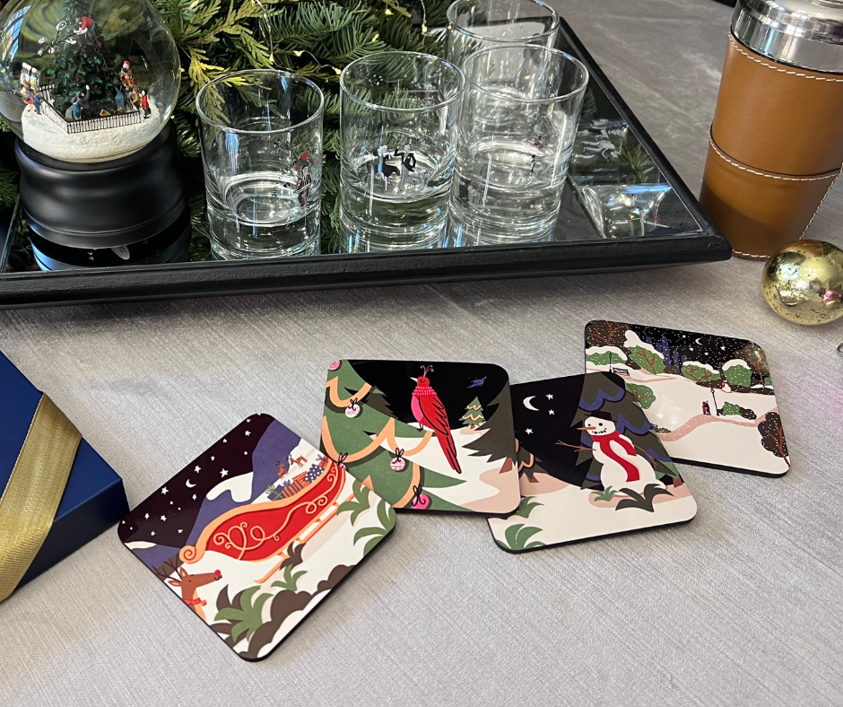 Cocktail Coasters | Music-Inspired Barware for Entertaining - "Winter Wonderland"