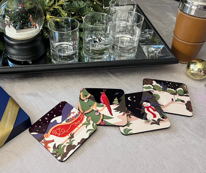 Cocktail Coasters | Music-Inspired Barware for Entertaining - "Winter Wonderland"