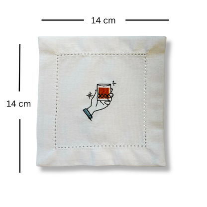 Songbook Ink Linen Cocktail Coasters, Set of 4 Fabric Coasters with Music Download of "Ain't We Got Fun"