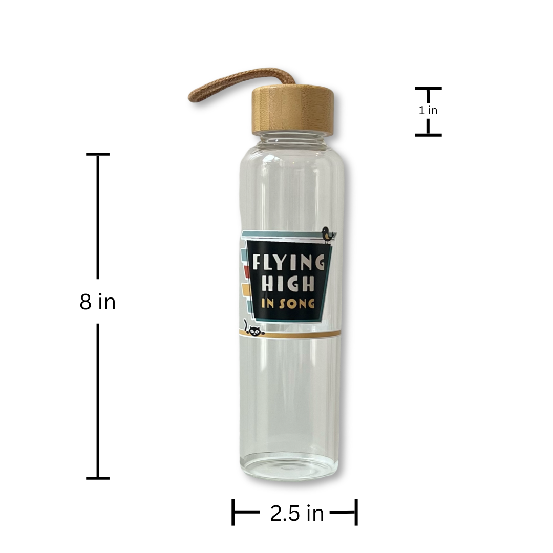 Flying High Glass Water Bottle