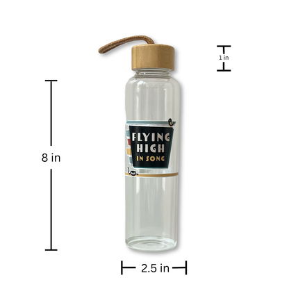 Flying High Glass Water Bottle