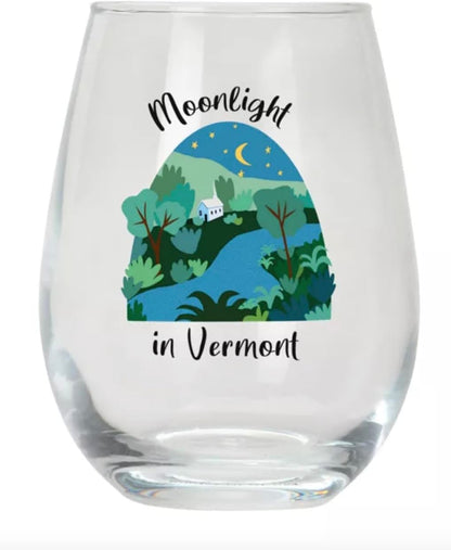 Stemless wine glass - Moonlight in Vermont