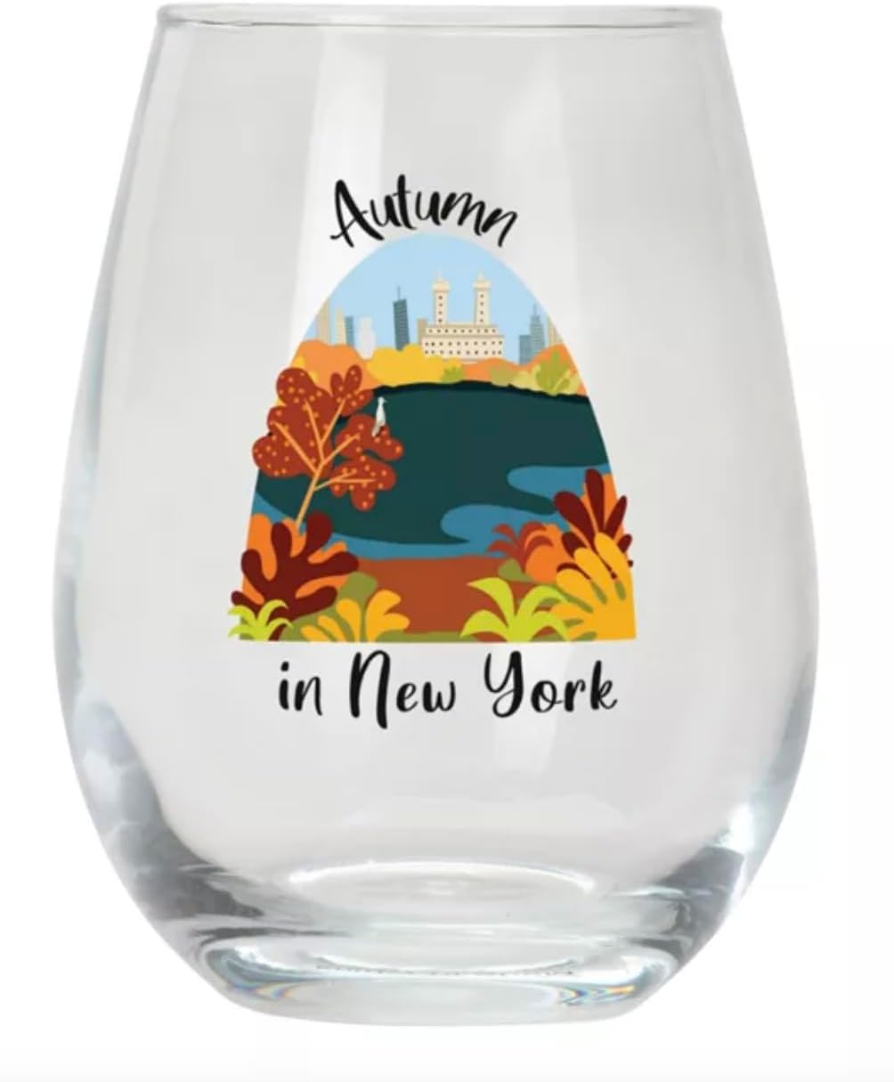Stemless wine glass - Autumn in New York