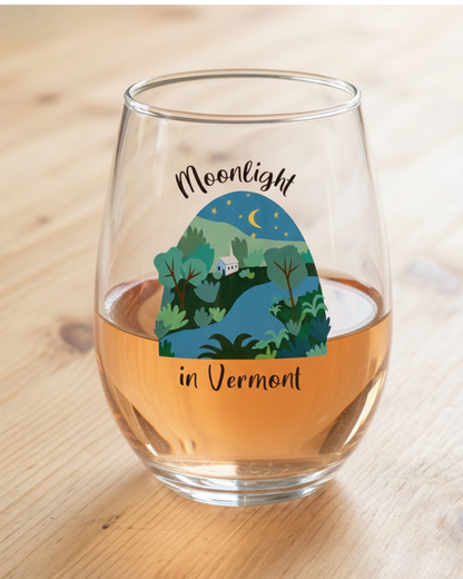 Stemless Wine Glasses for Music Lovers | Songbook Ink “Moonlight In Vermont”