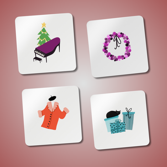 Cocktail Coasters | Music-Inspired Barware for Entertaining "Marshmallow World"