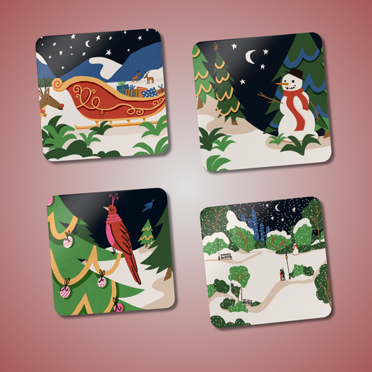 Cocktail Coasters | Music-Inspired Barware for Entertaining - "Winter Wonderland"