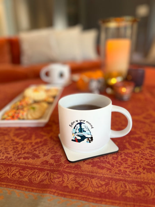 Coffee Mugs - stackable - set of four