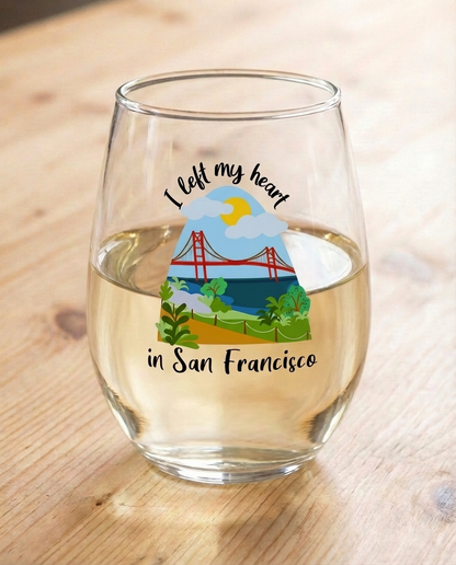 Stemless Wine Glasses for Music Lovers | Songbook Ink “I Left My Heart In San Francisco”