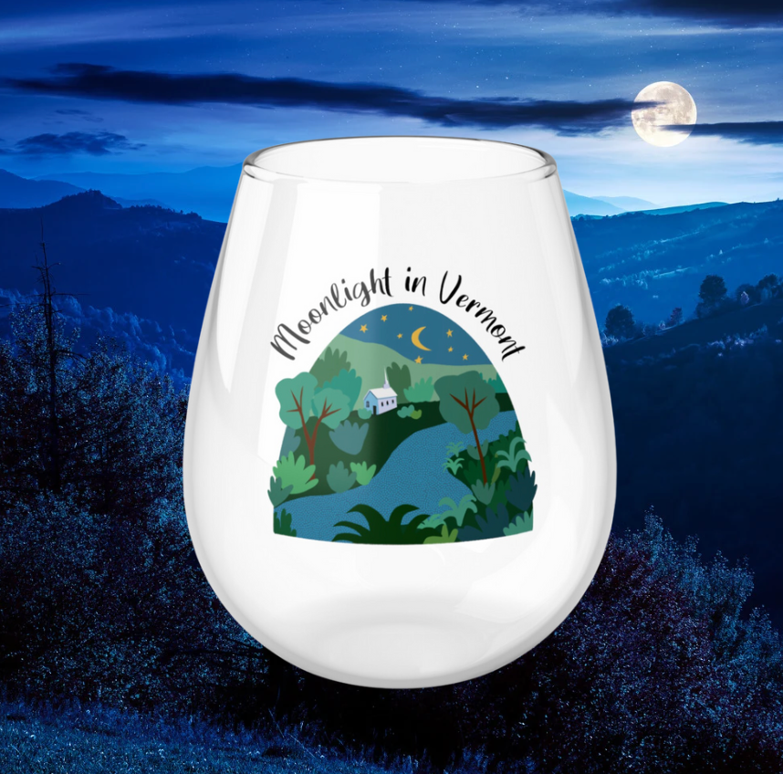 Stemless wine glass "Moonlight in Vermont"