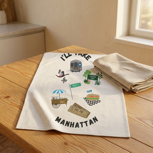 Tea Towel | Music-Inspired Kitchen Towel - I'll Take Manhattan