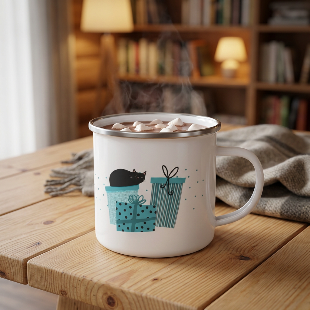 Silent Night Enamel Cup | Kids Holiday Cocoa Mug