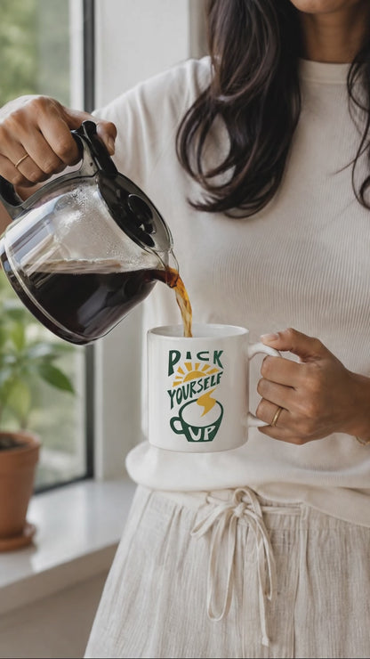 Pick Yourself Up Coffee Mug | Music-Inspired Ceramic Mug | Songbook Ink