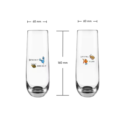 Stemless Champagne Glasses - "Let's Do It"
