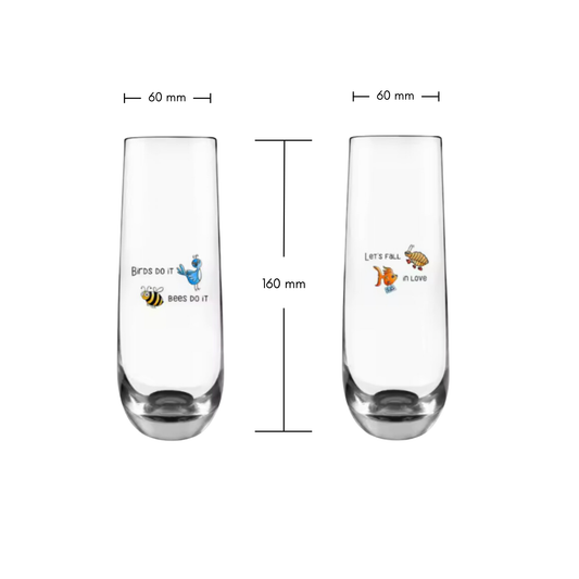 Stemless Champagne Glasses| "Let's Do It"