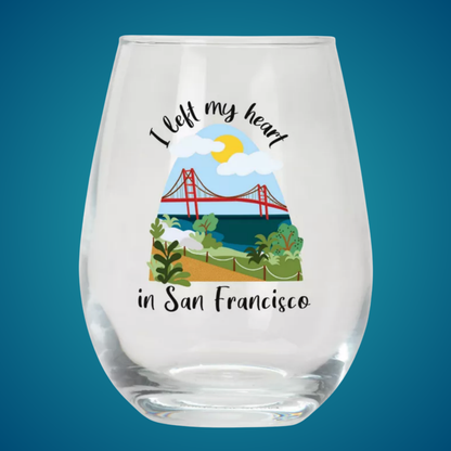 Stemless Wine Glasses for Music Lovers | Songbook Ink “I Left My Heart In San Francisco”