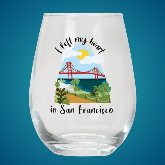 Stemless Wine Glasses for Music Lovers | Songbook Ink “I Left My Heart In San Francisco”